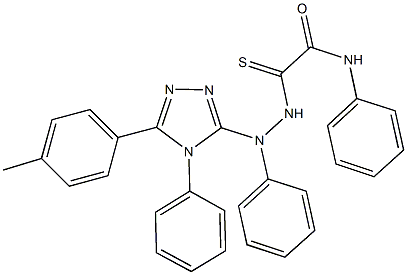 2-{2-[5-(4-methylphenyl)-4-phenyl-4H-1,2,4-triazol-3-yl]-2-phenylhydrazino}-N-phenyl-2-thioxoacetamide Struktur