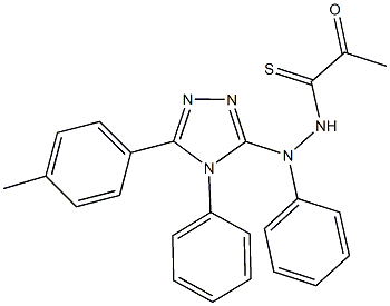 N'-[5-(4-methylphenyl)-4-phenyl-4H-1,2,4-triazol-3-yl]-2-oxo-N'-phenylpropanethiohydrazide Struktur