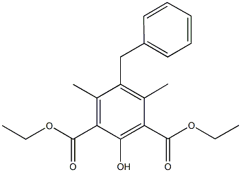 diethyl 5-benzyl-2-hydroxy-4,6-dimethylisophthalate Struktur