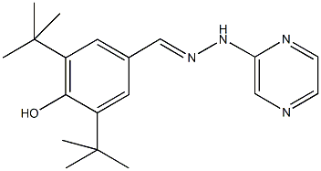 3,5-ditert-butyl-4-hydroxybenzaldehyde 2-pyrazinylhydrazone Struktur