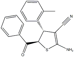 4-cyano-3,4-dideoxy-3-(2-methylphenyl)-1-phenyl-2-thiopent-4-enodialdo-5,2-furanosylamine Struktur