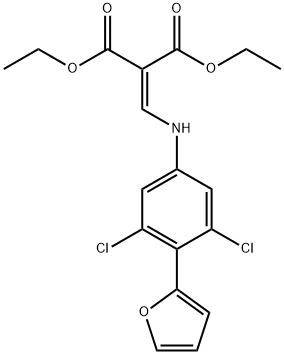 diethyl 2-{[3,5-dichloro-4-(2-furyl)anilino]methylene}malonate Struktur