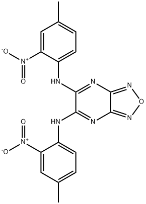 5,6-bis({2-nitro-4-methylphenyl}amino)[1,2,5]oxadiazolo[3,4-b]pyrazine Struktur