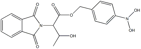 4-(dihydroxyamino)benzyl 2-(1,3-dioxo-1,3-dihydro-2H-isoindol-2-yl)-3-hydroxybutanoate Struktur