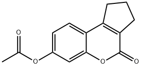 4-oxo-1,2,3,4-tetrahydrocyclopenta[c]chromen-7-yl acetate Struktur