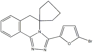 3-(5-bromo-2-furyl)-5,6-dihydrospiro([1,2,4]triazolo[3,4-a]isoquinoline-5,1'-cyclopentane) Struktur