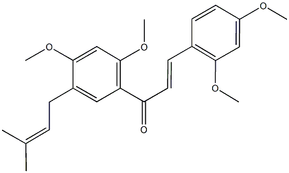 1-[2,4-dimethoxy-5-(3-methyl-2-butenyl)phenyl]-3-(2,4-dimethoxyphenyl)-2-propen-1-one Struktur