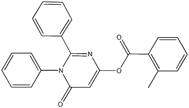 6-oxo-1,2-diphenyl-1,6-dihydro-4-pyrimidinyl 2-methylbenzoate Struktur