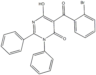 5-(2-bromobenzoyl)-6-hydroxy-2,3-diphenyl-4(3H)-pyrimidinone Struktur