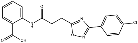 2-({3-[3-(4-chlorophenyl)-1,2,4-oxadiazol-5-yl]propanoyl}amino)benzoic acid Struktur