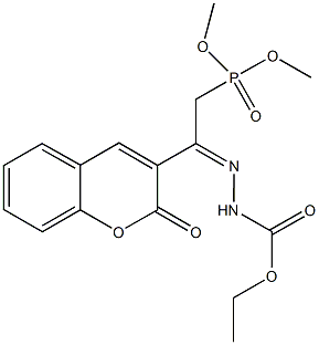 ethyl 2-[2-(dimethoxyphosphoryl)-1-(2-oxo-2H-chromen-3-yl)ethylidene]hydrazinecarboxylate Struktur