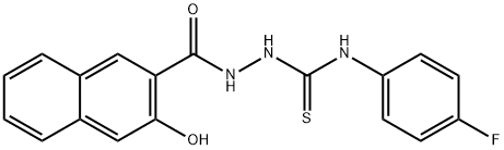 N-(4-fluorophenyl)-2-(3-hydroxy-2-naphthoyl)hydrazinecarbothioamide Struktur