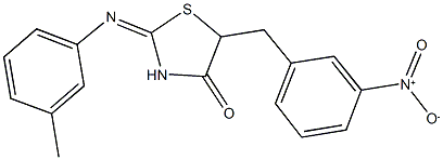 5-{3-nitrobenzyl}-2-[(3-methylphenyl)imino]-1,3-thiazolidin-4-one Struktur