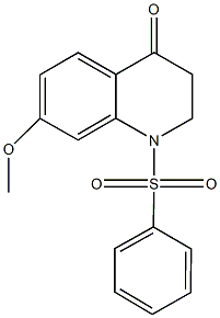 7-methoxy-1-(phenylsulfonyl)-2,3-dihydro-4(1H)-quinolinone Struktur