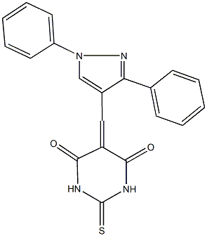 5-[(1,3-diphenyl-1H-pyrazol-4-yl)methylene]-2-thioxodihydropyrimidine-4,6(1H,5H)-dione Struktur