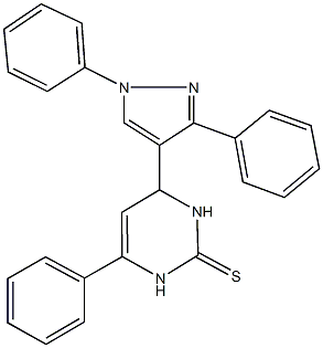 4-(1,3-diphenyl-1H-pyrazol-4-yl)-6-phenyl-3,4-dihydro-2(1H)-pyrimidinethione Struktur