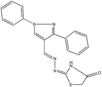 1,3-diphenyl-1H-pyrazole-4-carbaldehyde (4-oxo-1,3-thiazolidin-2-ylidene)hydrazone Struktur