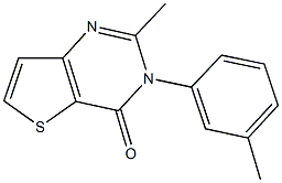 2-methyl-3-(3-methylphenyl)thieno[3,2-d]pyrimidin-4(3H)-one Struktur