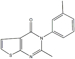 2-methyl-3-(3-methylphenyl)thieno[2,3-d]pyrimidin-4(3H)-one Struktur