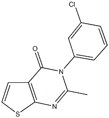 3-(3-chlorophenyl)-2-methylthieno[2,3-d]pyrimidin-4(3H)-one Struktur