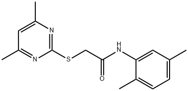 N-(2,5-dimethylphenyl)-2-[(4,6-dimethyl-2-pyrimidinyl)sulfanyl]acetamide Struktur