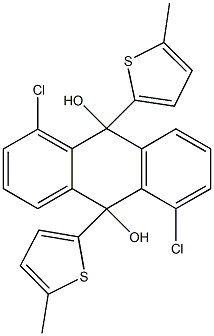 1,5-dichloro-9,10-bis(5-methyl-2-thienyl)-9,10-dihydro-9,10-anthracenediol Struktur