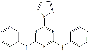 N~2~,N~4~-diphenyl-6-(1H-pyrazol-1-yl)-1,3,5-triazine-2,4-diamine Struktur