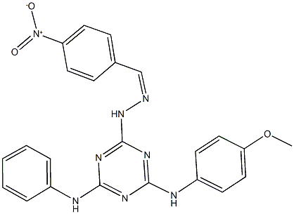 4-nitrobenzaldehyde [4-anilino-6-(4-methoxyanilino)-1,3,5-triazin-2-yl]hydrazone Struktur