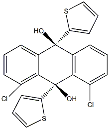 1,8-dichloro-9,10-di(2-thienyl)-9,10-dihydro-9,10-anthracenediol Struktur