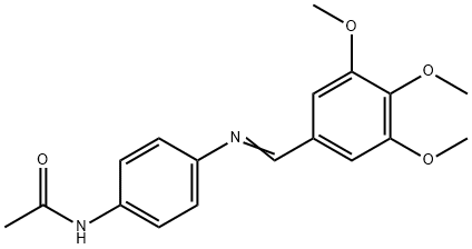 N-{4-[(3,4,5-trimethoxybenzylidene)amino]phenyl}acetamide Struktur