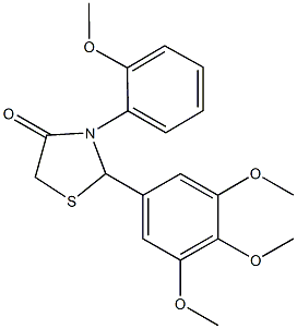 3-(2-methoxyphenyl)-2-(3,4,5-trimethoxyphenyl)-1,3-thiazolidin-4-one Struktur