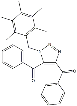 [5-benzoyl-1-(2,3,4,5,6-pentamethylbenzyl)-1H-1,2,3-triazol-4-yl](phenyl)methanone Struktur