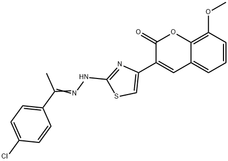 3-(2-{2-[1-(4-chlorophenyl)ethylidene]hydrazino}-1,3-thiazol-4-yl)-8-methoxy-2H-chromen-2-one Struktur