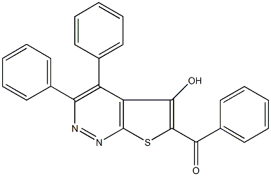 (5-hydroxy-3,4-diphenylthieno[2,3-c]pyridazin-6-yl)(phenyl)methanone Struktur