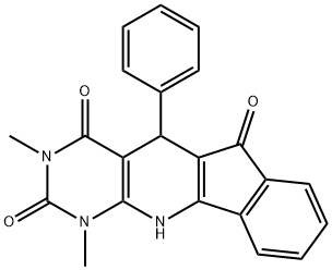 1,3-dimethyl-5-phenyl-5,11-dihydro-1H-indeno[2',1':5,6]pyrido[2,3-d]pyrimidine-2,4,6(3H)-trione Struktur