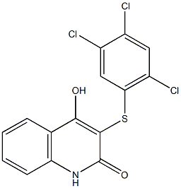 4-hydroxy-3-[(2,4,5-trichlorophenyl)sulfanyl]-2(1H)-quinolinone Struktur