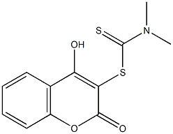 4-hydroxy-2-oxo-2H-chromen-3-yl dimethyldithiocarbamate Struktur