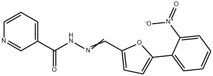 N'-[(5-{2-nitrophenyl}-2-furyl)methylene]nicotinohydrazide Struktur