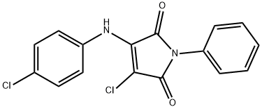 3-chloro-4-(4-chloroanilino)-1-phenyl-1H-pyrrole-2,5-dione Struktur