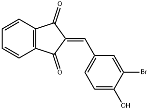 2-(3-bromo-4-hydroxybenzylidene)-1H-indene-1,3(2H)-dione Struktur