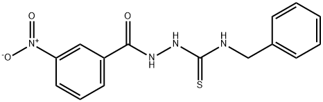 2-({3-nitrophenyl}carbonyl)-N-(phenylmethyl)hydrazinecarbothioamide Struktur