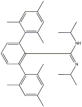 2,2'',4,4'',6,6''-hexamethyl-N-isopropyl-N'-[1-methylethyl]-1,2':6',1''-terphenyl-1'-carboximidamide Struktur