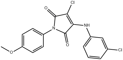 3-chloro-4-(3-chloroanilino)-1-(4-methoxyphenyl)-1H-pyrrole-2,5-dione Struktur