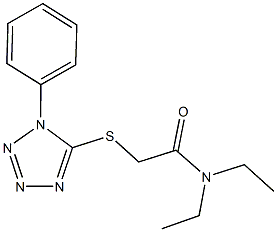 N,N-diethyl-2-[(1-phenyl-1H-tetraazol-5-yl)sulfanyl]acetamide Struktur