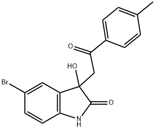 5-bromo-3-hydroxy-3-[2-(4-methylphenyl)-2-oxoethyl]-1,3-dihydro-2H-indol-2-one Struktur