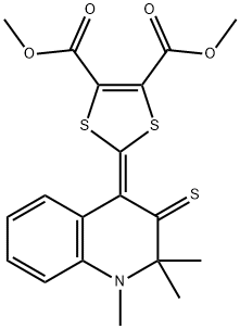 dimethyl 2-(1,2,2-trimethyl-3-thioxo-2,3-dihydro-4(1H)-quinolinylidene)-1,3-dithiole-4,5-dicarboxylate Struktur