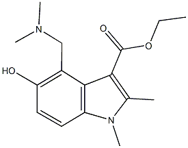 ethyl 4-[(dimethylamino)methyl]-5-hydroxy-1,2-dimethyl-1H-indole-3-carboxylate Struktur