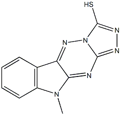 10-methyl-10H-[1,2,4]triazolo[4',3':2,3][1,2,4]triazino[5,6-b]indole-3-thiol Struktur