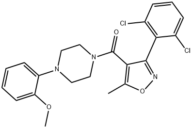 2-(4-{[3-(2,6-dichlorophenyl)-5-methyl-4-isoxazolyl]carbonyl}-1-piperazinyl)phenyl methyl ether Struktur