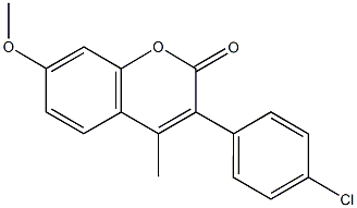 3-(4-chlorophenyl)-7-methoxy-4-methyl-2H-chromen-2-one Struktur